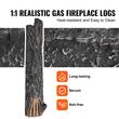 Set 8 lemne ceramice semineu, rezistente la temperaturi inalte 1000 °C, aspect stejar