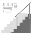 Balustrada inox, 4-5 trepte Vivatechnix, Inaltime 1000 mm, lungime 1500 mm, pozitii reglabile, Montaj lateral