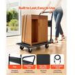 Carucior pliabil cu platforma, Otel, Negru, Capacitate 317 kg, 2 x niveluri, 730 x 470 x 820 mm