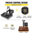 Kit Presa termica 5 in 1 pentru transfer tricouri/sepci/cani, Plotter 1260 mm, 1200 W, 0 - 250 ℃, Placa de încălzire 29 x 38 cm