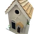 Casuta din lemn pentru pasarele, cu agatatoare, dimensiune 18.5x18.5x25 cm