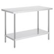 Masa de lucru Inox, pentru preparare alimente, 610x1219x864 mm, 1 x rafturi