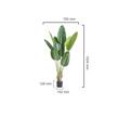 Planta artificiala decor Pasarea Paradisului, Dimensiuni 700 x 700 x 1524 mm, verde, PE si Inox