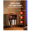 Masuta pick-up, Lumina led, Suport discuri, Lemn, 3 x niveluri, HUB USB 3 x porturi, 520 x 400 x 750 mm, Maro