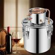 Cazan pentru distilat alcool, Inox/Cupru, Capacitate 36 l, manometru, termometru, pompa apa