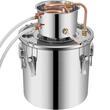 Cazan pentru distilat alcool, Inox/Cupru, Capacitate 36 l, manometru, termometru, pompa apa