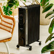Calorifer electric cu ulei, Negru, Telecomanda, 11 elementi, 3 trepte de putere 1000W / 1500W / 2500W, Led, 4 x roti