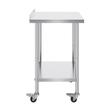 Masa de lucru Inox, pentru preparare alimente, 610x762x1006 mm, 1 x rafturi, 4 x roti