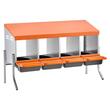 Cuibar pentru gaini, 4 compartimente, Picioare sustinere, Otel galvanizat, 1060 x 525 x 675 mm