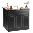 Masa bar in forma L, 4 x Niveluri, max 136 kg, lemn, Negru, 1300 x 1000 x 1120 mm