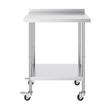 Masa de lucru Inox, pentru preparare alimente, 610x762x1006 mm, 1 x rafturi, 4 x roti
