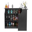Masa bar in forma L, 4 x Niveluri, max 136 kg, lemn, Negru, 1300 x 1000 x 1120 mm