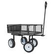 Carucior de gradina 2 in 1, Otel, Capacitate 226 kg, Otel, panouri detasabile, 860 x 460 x 225 mm, anvelope PU anti-pana, Negru