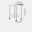 Masa de lucru Inox, pentru preparare alimente, 610x762x1006 mm, 1 x rafturi, 4 x roti
