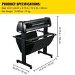 Plotter de taiat vinil, Latime taiere 780mm, viteza de taiere 10-800 mm/s, Windows XP/Vista/7/8/10, SVG și PDF