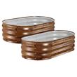 Set 2 x Jardiniere fara fund, Metal, Maro, 1200 x 600 x 300 mm, Suprainaltat