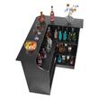 Masa bar in forma L, 4 x Niveluri, max 136 kg, lemn, Negru, 1300 x 1000 x 1120 mm