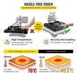 Presa termica 8 in 1 pentru transfer tricouri/sepci/cani, 1200 W, 0 - 210 ℃, Placa de încălzire 38 x 38 cm