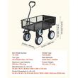 Carucior de gradina 2 in 1, Otel, Capacitate 226 kg, Otel, panouri detasabile, 860 x 460 x 225 mm, anvelope PU anti-pana, Negru