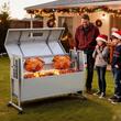 Gratar pe carbune cu rotisor electric 38 W, Inox, Capac, 4 x roti, Capacitate max 60 kg