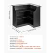 Masa bar in forma L, 4 x Niveluri, max 136 kg, lemn, Negru, 1300 x 1000 x 1120 mm