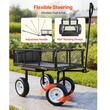 Carucior de gradina 2 in 1, Otel, Capacitate 226 kg, Otel, panouri detasabile, 860 x 460 x 225 mm, anvelope PU anti-pana, Negru