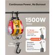 Electropalan portabil cu telecomanda 2 in 1, Telecomanda cu fir/fara fir, 1500W, max 300 kg, Inaltime 30 m, Viteza 19 m/min