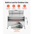 Gratar pe carbune cu rotisor electric 38 W, Inox, Capac, 4 x roti, Capacitate max 60 kg