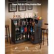 Masa bar in forma L, 4 x Niveluri, max 136 kg, lemn, Negru, 1300 x 1000 x 1120 mm