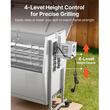 Gratar pe carbune cu rotisor electric 38 W, Inox, Capac, 4 x roti, Capacitate max 60 kg