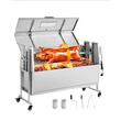 Gratar pe carbune cu rotisor electric 38 W, Inox, Capac, 4 x roti, Capacitate max 60 kg
