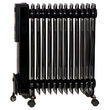Calorifer electric cu ulei, Negru, Telecomanda, 13 elementi, 3 trepte de putere 1000W / 1500W / 2500W, Led, 4 x roti