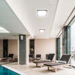 Plafoniera led patrata pentru exterior/interior, 48 W, lumina naturala 4000K, 5160 lm, dimensiune 420 x 420 x 65 mm, IP44, Negru