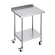 Masa de lucru Inox, pentru preparare alimente, 610x762x1006 mm, 1 x rafturi, 4 x roti