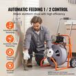 Sarpe pentru desfundat tevi, Electric, Profesional, 8 x capete taiere, 400 W, Lungime 23 m, Diametru 1/2 inch