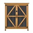Sopron gradina pentru unelte 86 x 95 cm, Lemn de brad, rafturi, capacitate 189 l