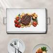 Plita cu fata neteda, Otel Inoxidabil, suprafata de gatit 910x525 mm, 2 x manere, jgheab scurgere grasime