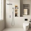 Set de dus, Montaj incastrat, Inox, Argintiu, Cap dus patrat 30 cm, 555 x 300 x 70 mm