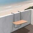 Masa suspendata, pliabila, pentru balcon, Otel Inoxidabil/MDF, max 25 kg, 595 x 620 x 800 mm, Maro/Negru