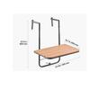 Masa suspendata, pliabila, pentru balcon, Otel Inoxidabil/MDF, max 25 kg, 595 x 620 x 800 mm, Maro/Negru