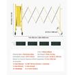 Poarta de securitate extensibila, Lungime max 3.82 m, 4 x roti, Inaltime 102 cm, Galben/Negru