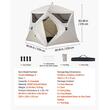 Cort instant pop-up, 229x229 cm, Inaltime 212 cm, 4 persoane, ferestre ventilatie, Bej