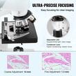 Microscop binocular compus, Profesional, Zoom 40-2500x, Iluminare LED reglabilă, 220 x 140 x 360 mm