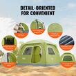 Cort pentru 4-5 persoane, dimensiune 305x275x200 cm, protectie solara anti-UV50, Verde, impermeabil PU3000mm