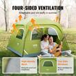 Cort pentru 4-5 persoane, dimensiune 305x275x200 cm, protectie solara anti-UV50, Verde, impermeabil PU3000mm