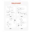 Masa suspendata, pliabila, pentru balcon, Otel Inoxidabil/MDF, max 25 kg, 595 x 620 x 800 mm, Maro/Negru