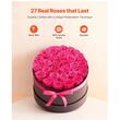Cutie rotunda cu 27 trandafiri naturali conservati Forever Flowers, Roz, 227 x 227 x 140 mm