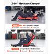 Scaun mecanic 2 in 1 pentru atelier, Spatar reglabil, 4 x Roti, max 258 kg