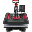 Presa termica 5 in 1 pentru transfer tricouri/sepci/cani, 1000 W, 0 - 210 ℃, Placa de încălzire 38 x 38 cm, rotație de 360°, Rosu/Negru