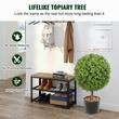 Set 2 plante artificiale, Dimensiuni 350x559 mm, Verde/Maro, PE si lemn